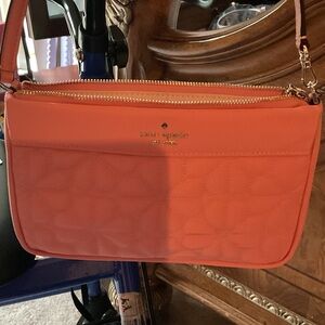 Kate Spade Orange Quilted Crossbody Bag